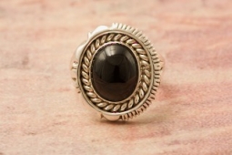 Artie Yellowhorse Genuine Black Onyx Sterling Silver Ring